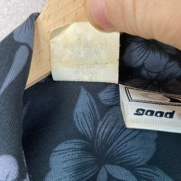 Vintage Good Vibes Mens Button Up Hawaiian Shirt Size L Tropical Floral Surfer - Picture 4 of 8